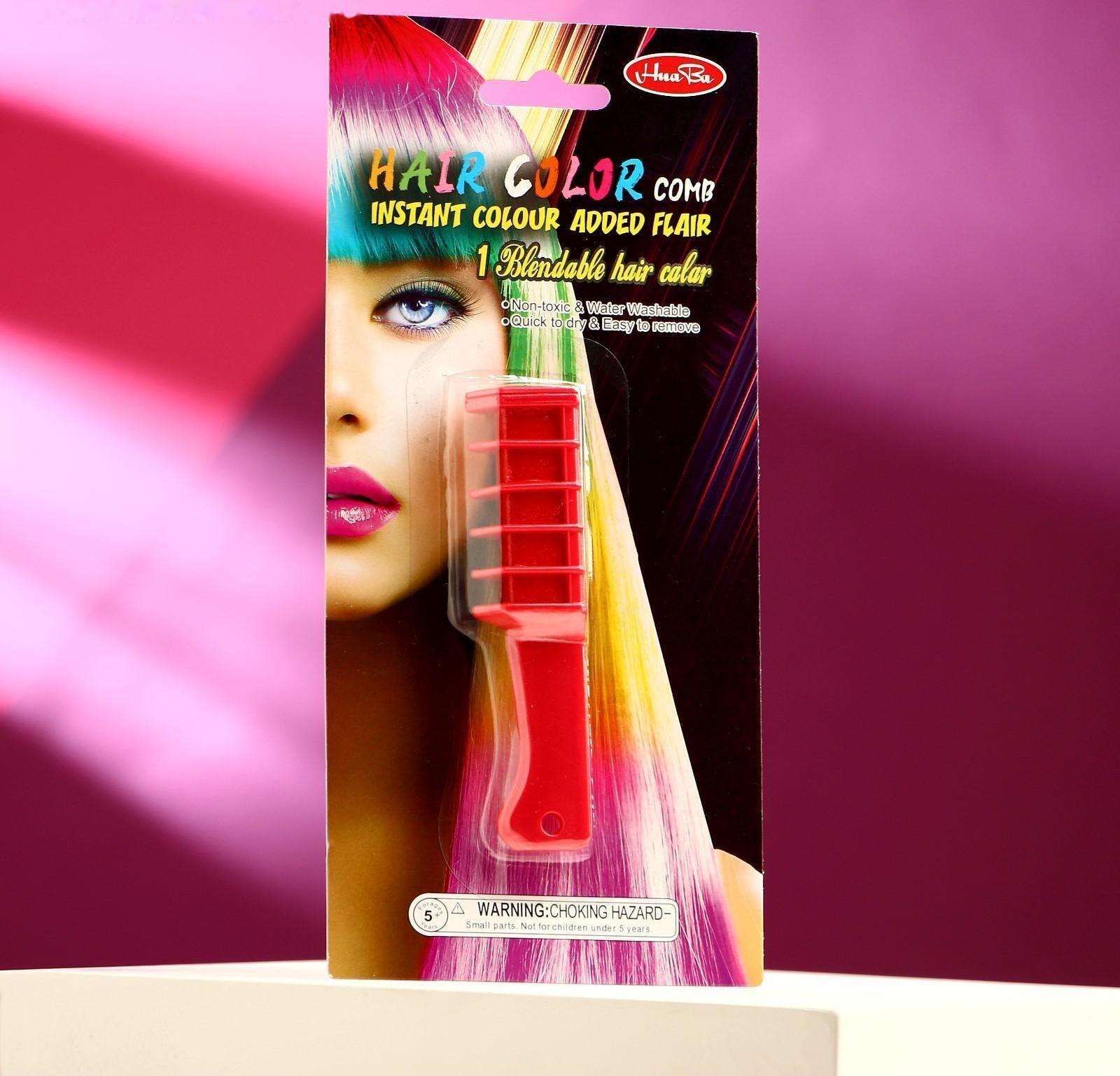 Мелок для волос с насадкой, красный, 1 шт.