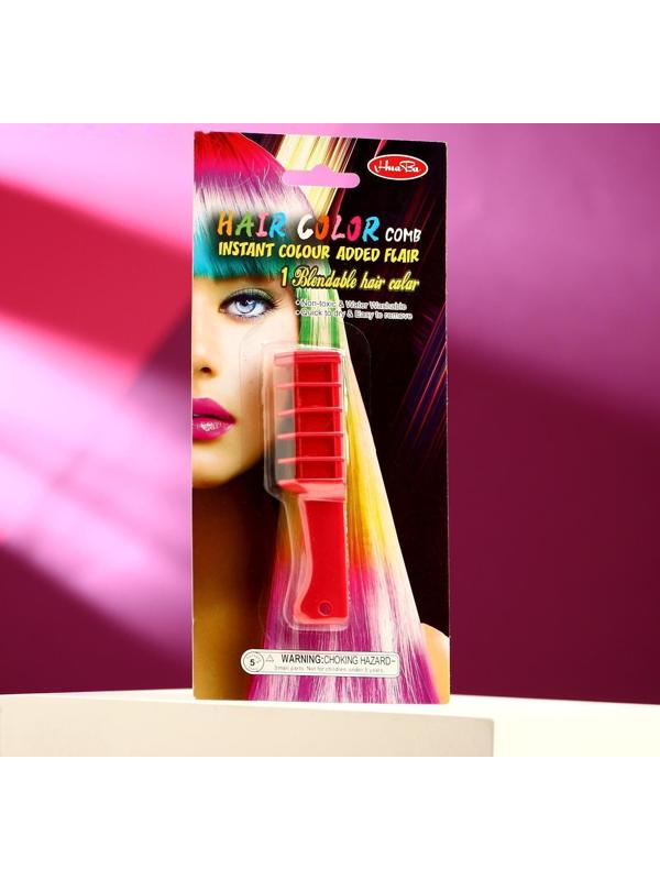 Мелок для волос с насадкой, красный, 1 шт.