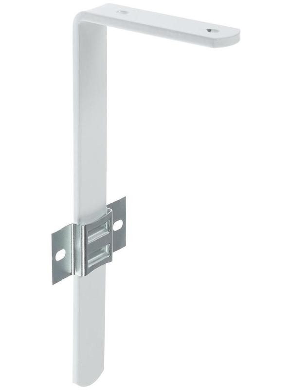 Держатель настенный с креплением для гардин, 180 мм, полимер белый. 40 шт.