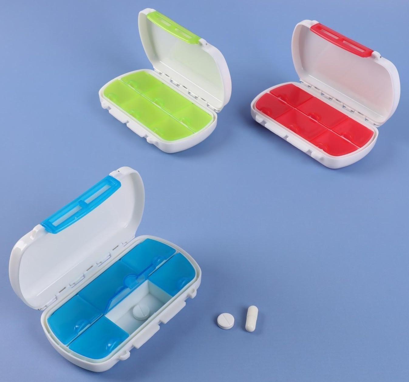 Таблетница, 6 секций, цвет МИКС