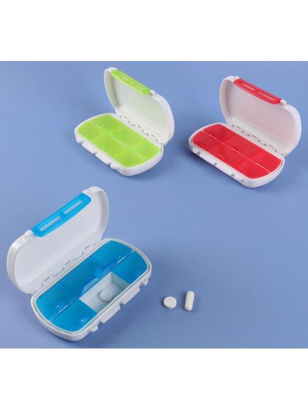 Таблетница, 6 секций, цвет МИКС