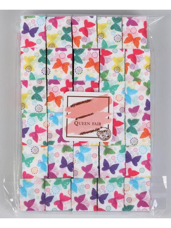 Бафы наждачные для ногтей, четырёхсторонние, 30 шт, 3,3 × 2,5 × 2,5 см, цвет и рисунок МИКС