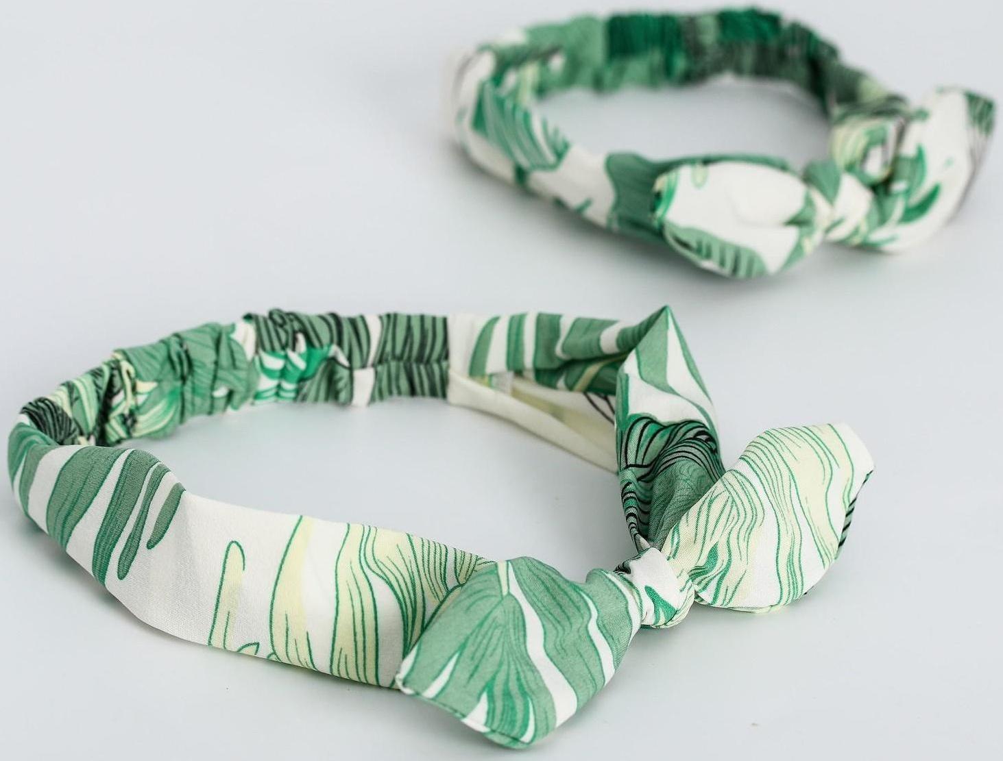 Набор повязок на голову для мамы и дочки «Узоры», 2 шт., МИКС