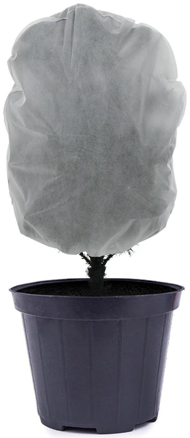 Чехол для растений, трапеция на шнурках, 70 × 60 см, спанбонд с УФ-стабилизатором, плотность 60 г/м², 1 шт., белый