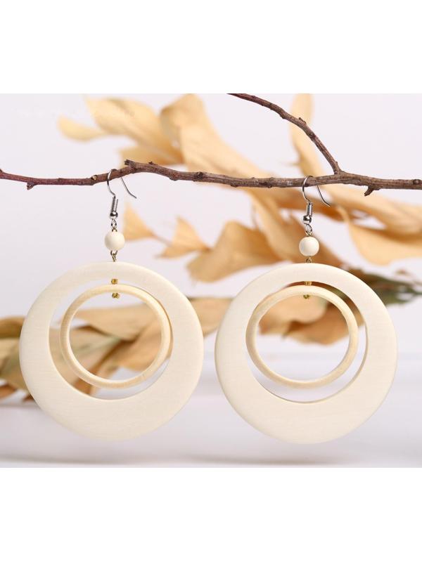 Серьги ручная работа, деревянные 