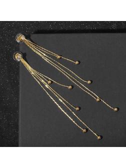 Серьги висячие со стразами 