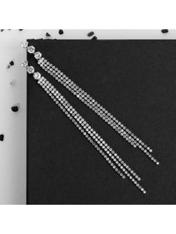 Серьги висячие со стразами 