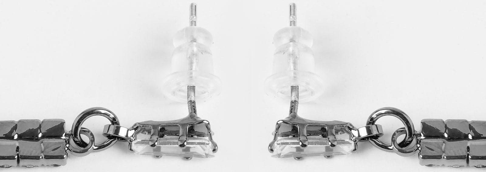 Серьги висячие со стразами 