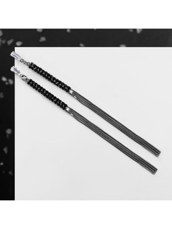 Серьги висячие со стразами 