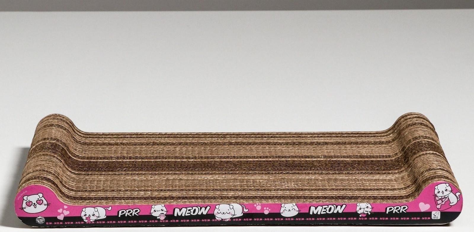 Когтеточка из картона PRR MEOW, 45 × 22 × 4.5 см