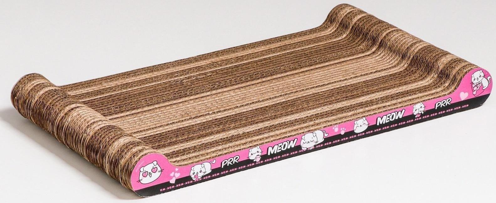 Когтеточка из картона PRR MEOW, 45 × 22 × 4.5 см