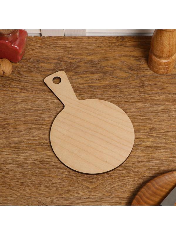 Доска разделочная двухсторонняя, круглая, с ручкой, 22×14.6×0.6 см