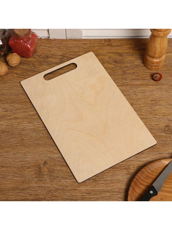 Доска разделочная и сервировочная двухсторонняя, прямоугольная, ручка вырез, 30×20×0.6 см