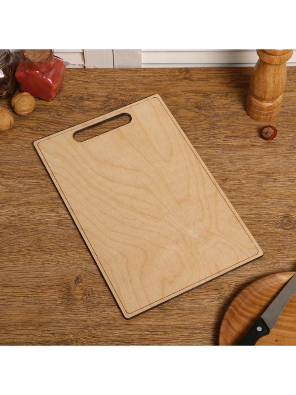 Доска разделочная и сервировочная двухсторонняя, прямоугольная, ручка вырез, 30×20×0.6 см