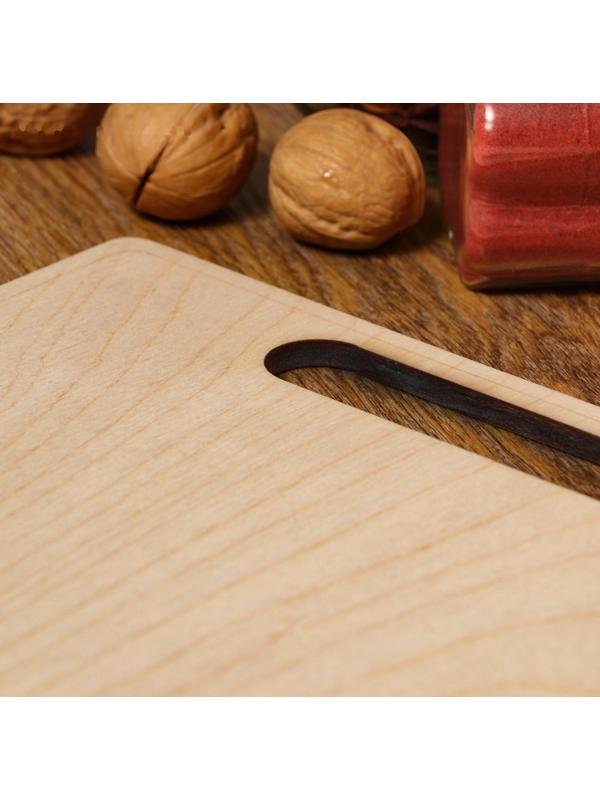 Доска разделочная двухсторонняя, прямоугольная, ручка вырез, 34×23×0.6 см