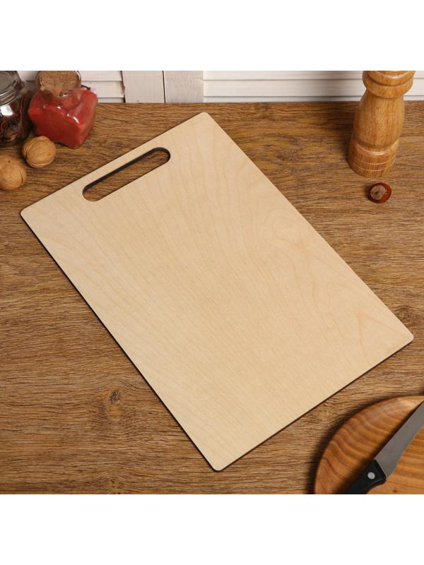 Доска разделочная двухсторонняя, прямоугольная, ручка вырез, 34×23×0.6 см