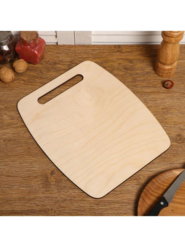 Доска разделочная двухсторонняя, бочковая, ручка вырез, 30×25×0.6 см