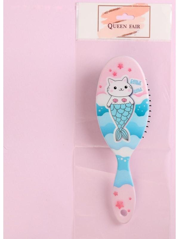 Расчёска массажная, цвет голубой/розовый