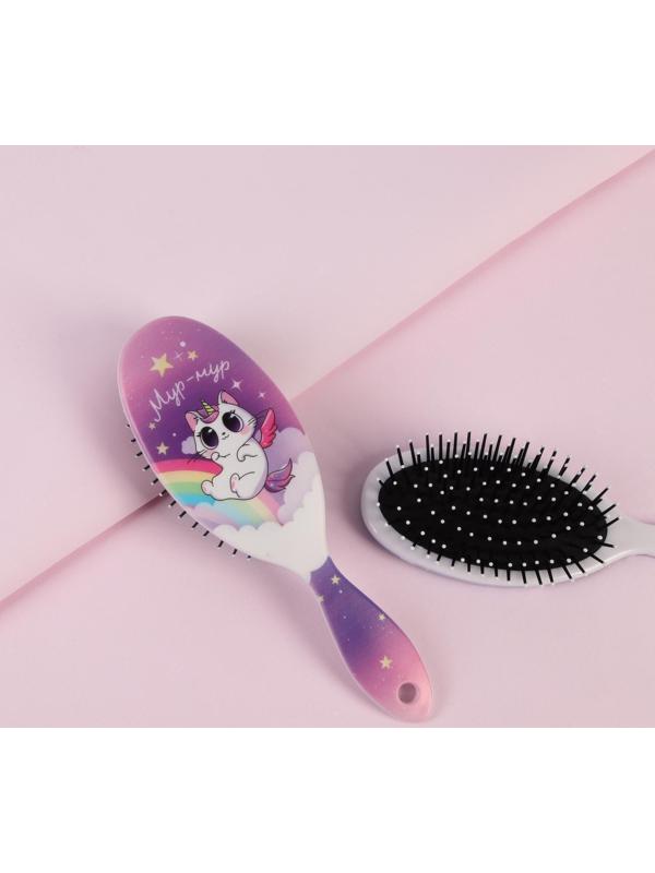 Расчёска массажная, 7 × 22 см, цвет сиреневый