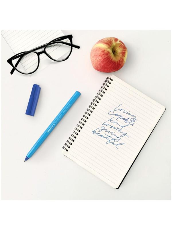 Ручка шариковая Schneider Tops 505 F, узел 0.8 мм, синие чернила, корпус голубой