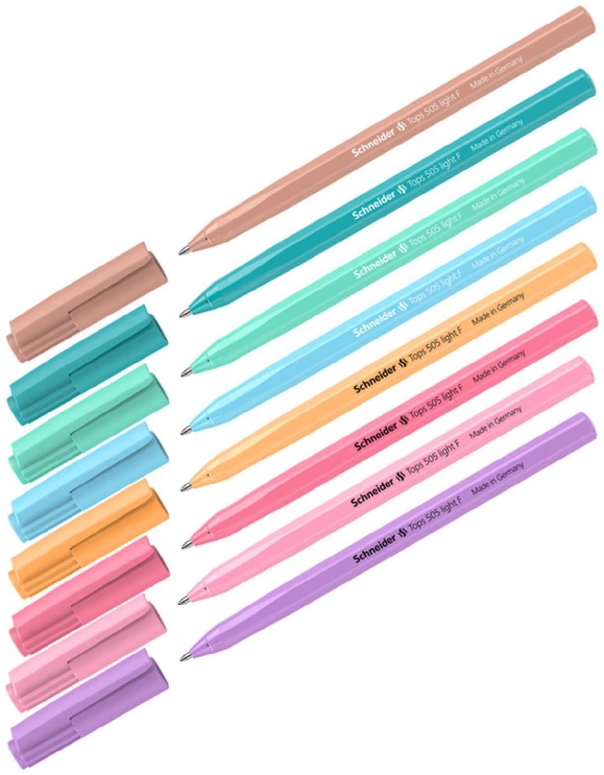 Ручка шариковая Schneider Tops 505 F, узел 0.8 мм, синие чернила, корпус пастель микс