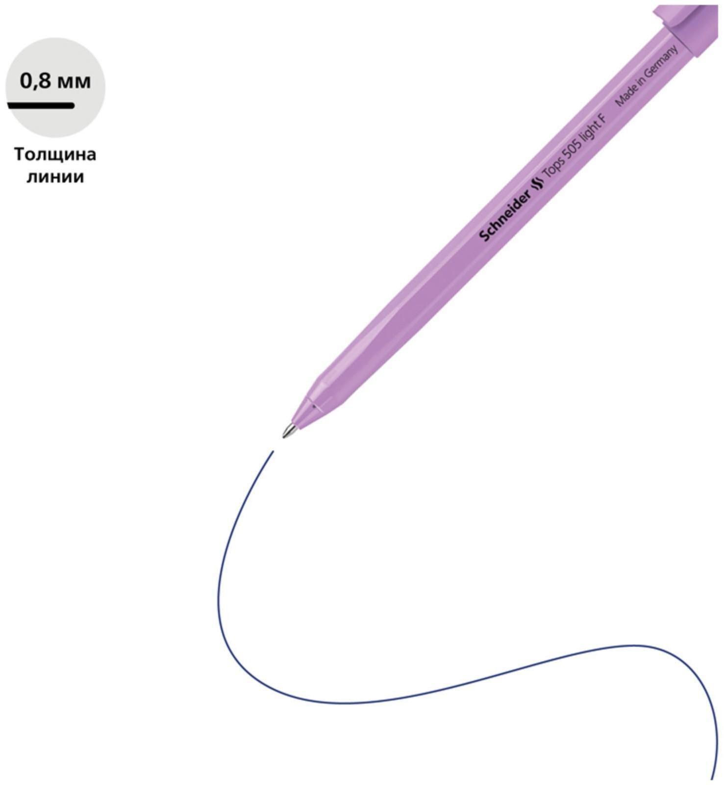 Ручка шариковая Schneider Tops 505 F, узел 0.8 мм, синие чернила, корпус пастель микс