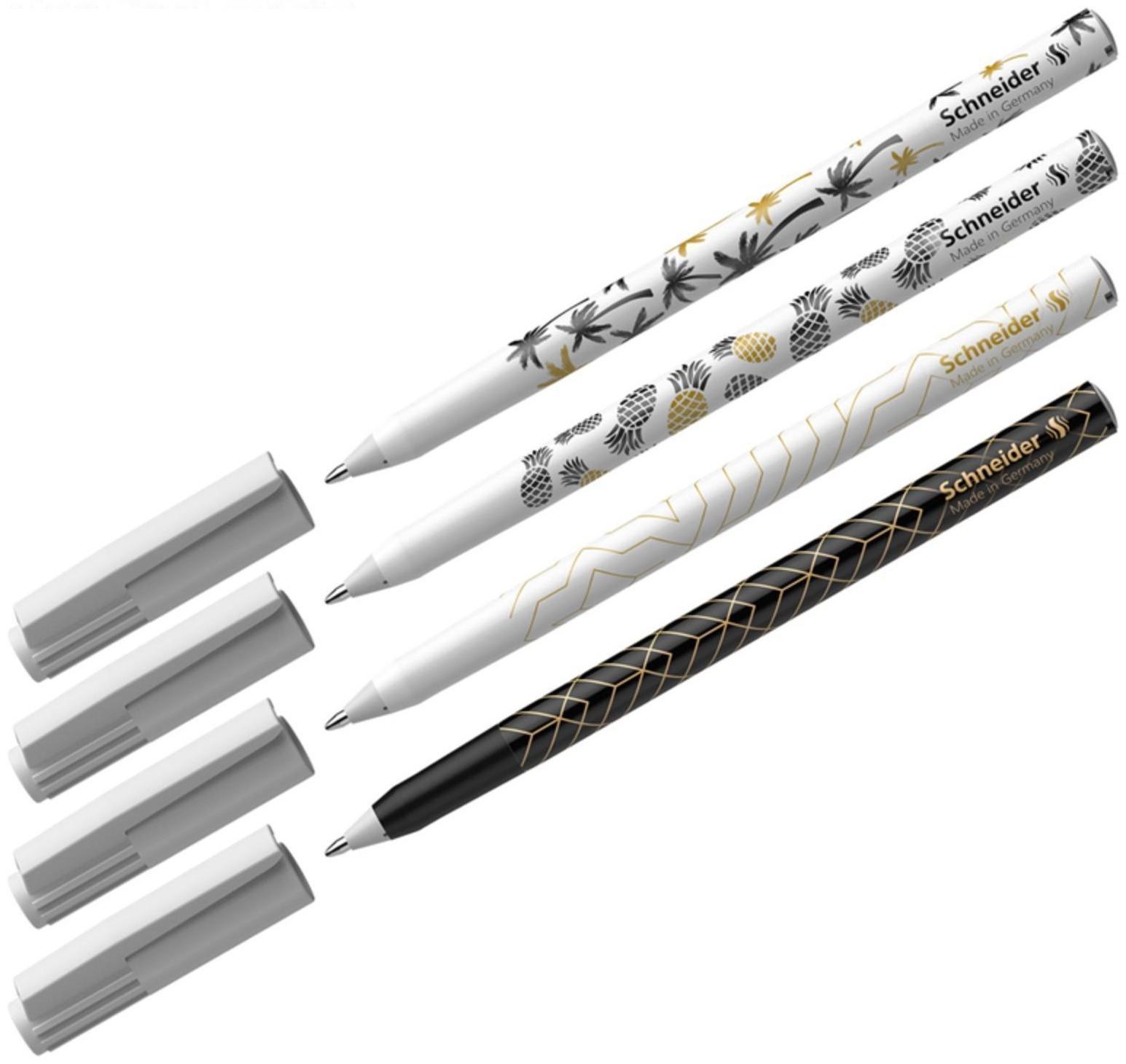 Ручка шариковая Schneider TOPS 505 F, узел 0.8 мм, светостойкие чернила, с принтами микс, синяя