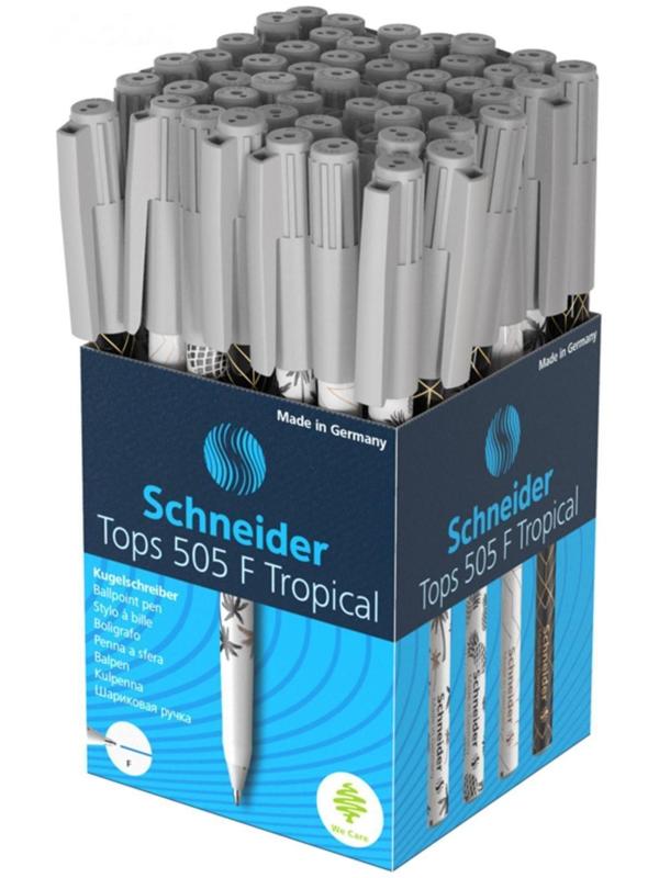 Ручка шариковая Schneider TOPS 505 F, узел 0.8 мм, светостойкие чернила, с принтами микс, синяя