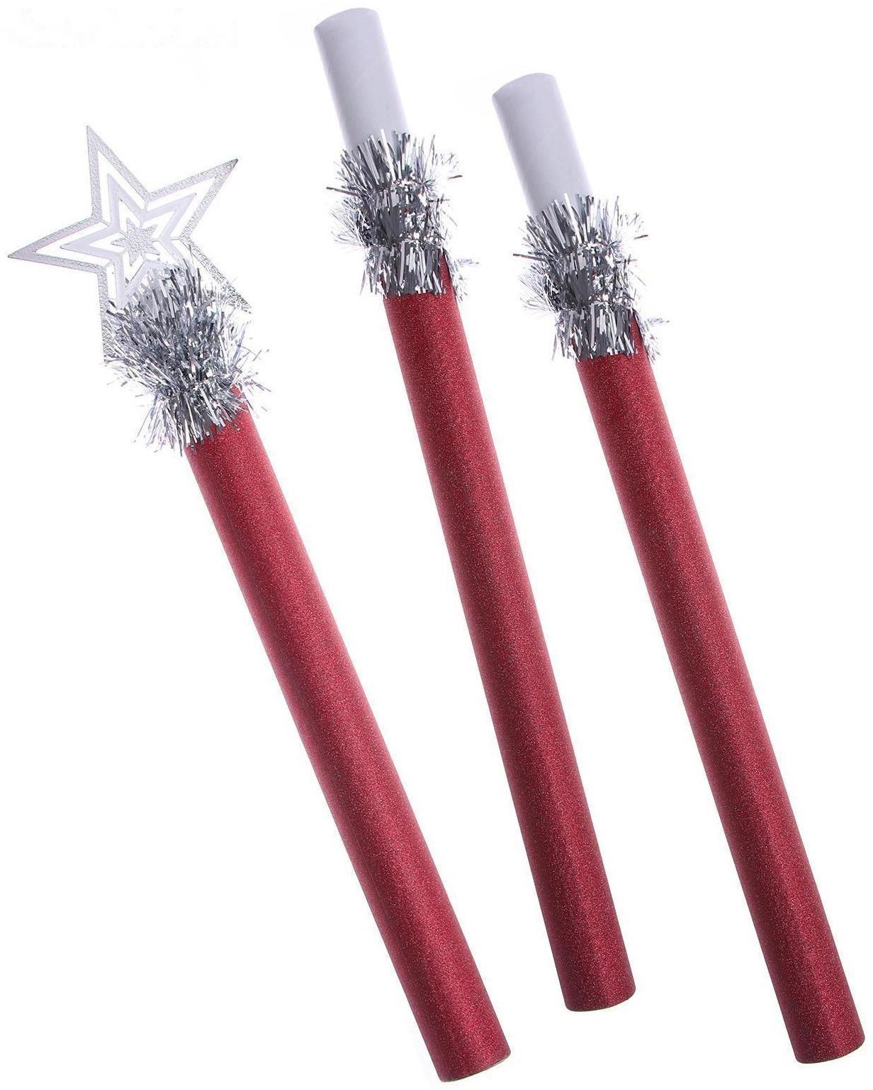 Посох Деда Мороза, красный, 1,2 м