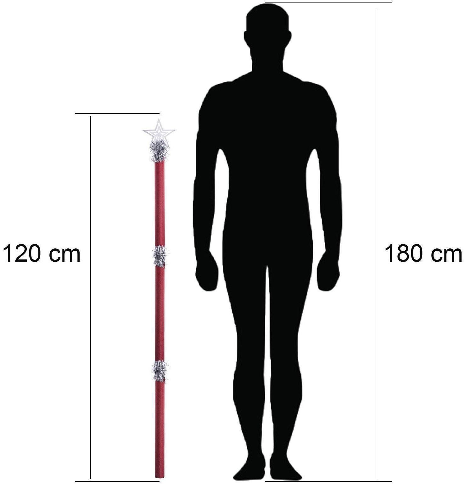 Посох Деда Мороза, красный, 1,2 м