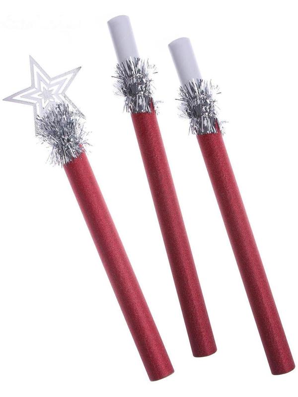 Посох Деда Мороза, красный, 1,2 м