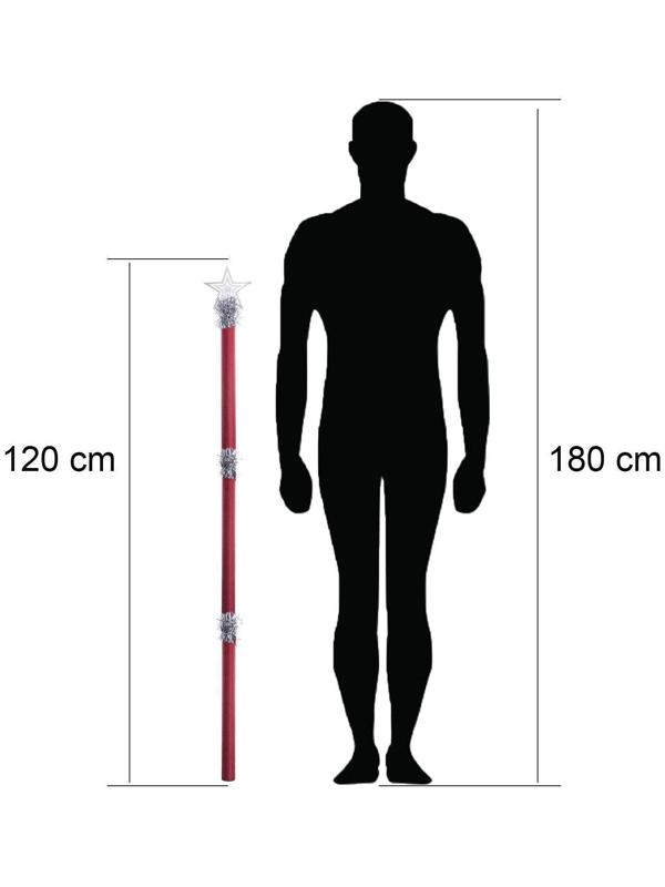 Посох Деда Мороза, красный, 1,2 м
