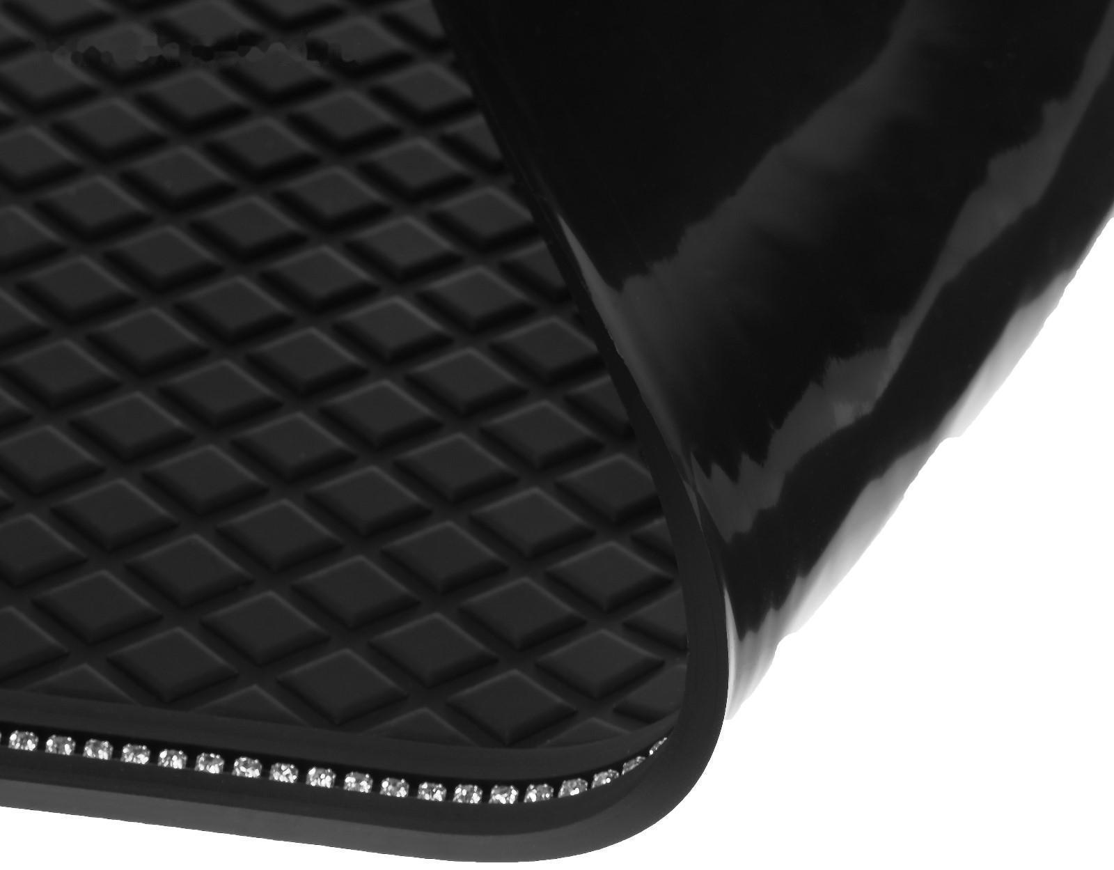 Коврик противоскользящий, стразы, 30×14 см, черный