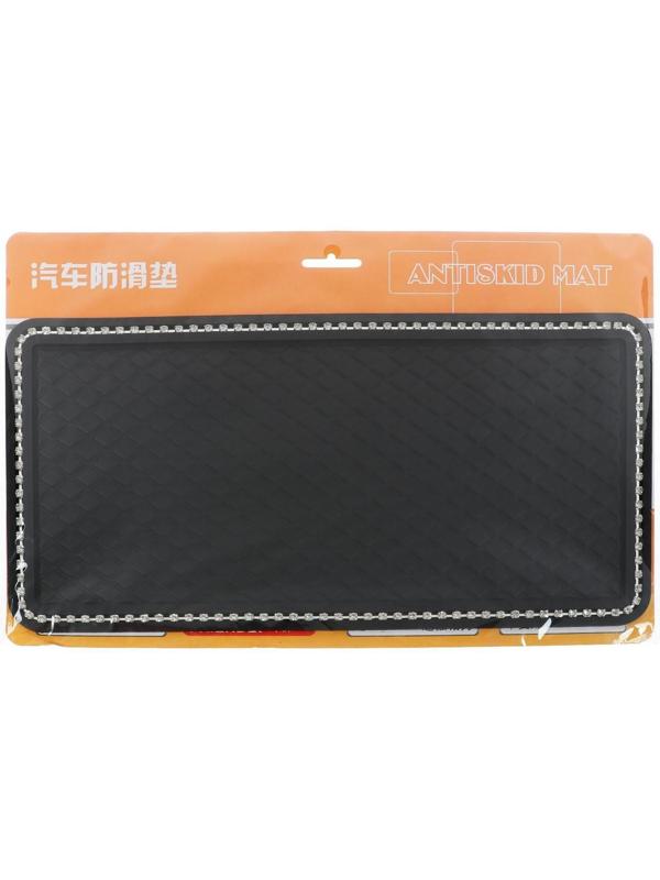 Коврик противоскользящий, стразы, 30×14 см, черный