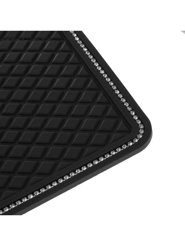 Коврик противоскользящий, стразы, 30×14 см, черный