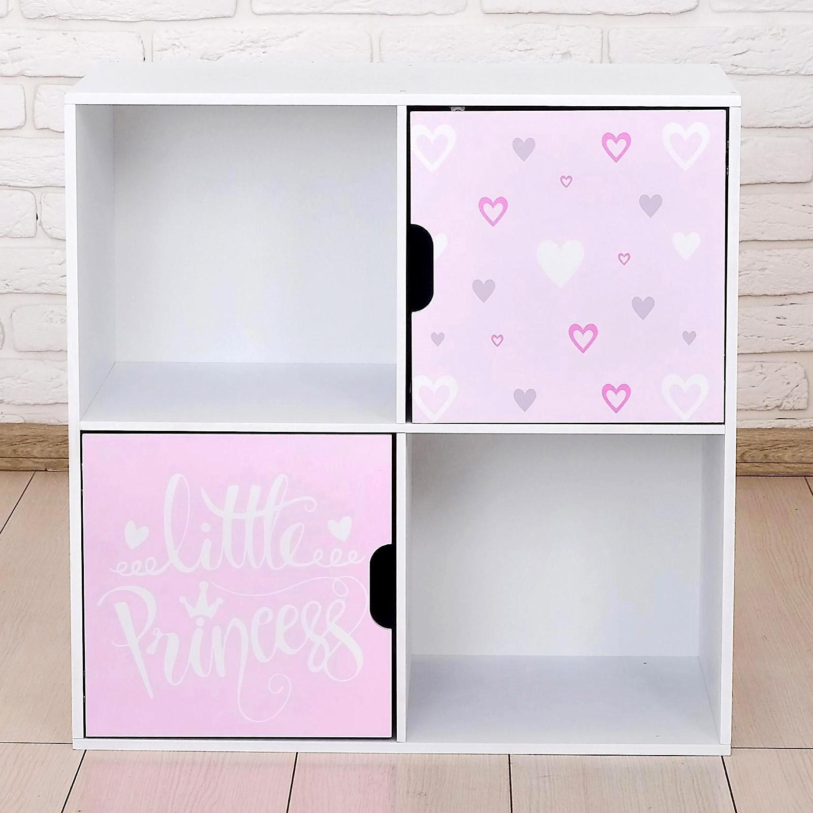 Стеллаж с дверцами Little Princess, 60 × 60 см, цвет белый