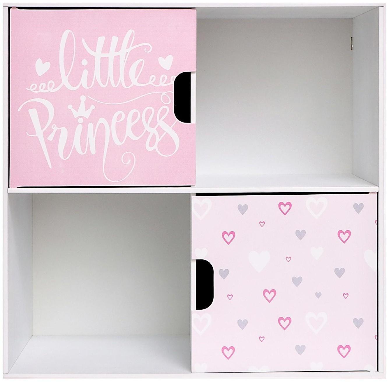 Стеллаж с дверцами Little Princess, 60 × 60 см, цвет белый