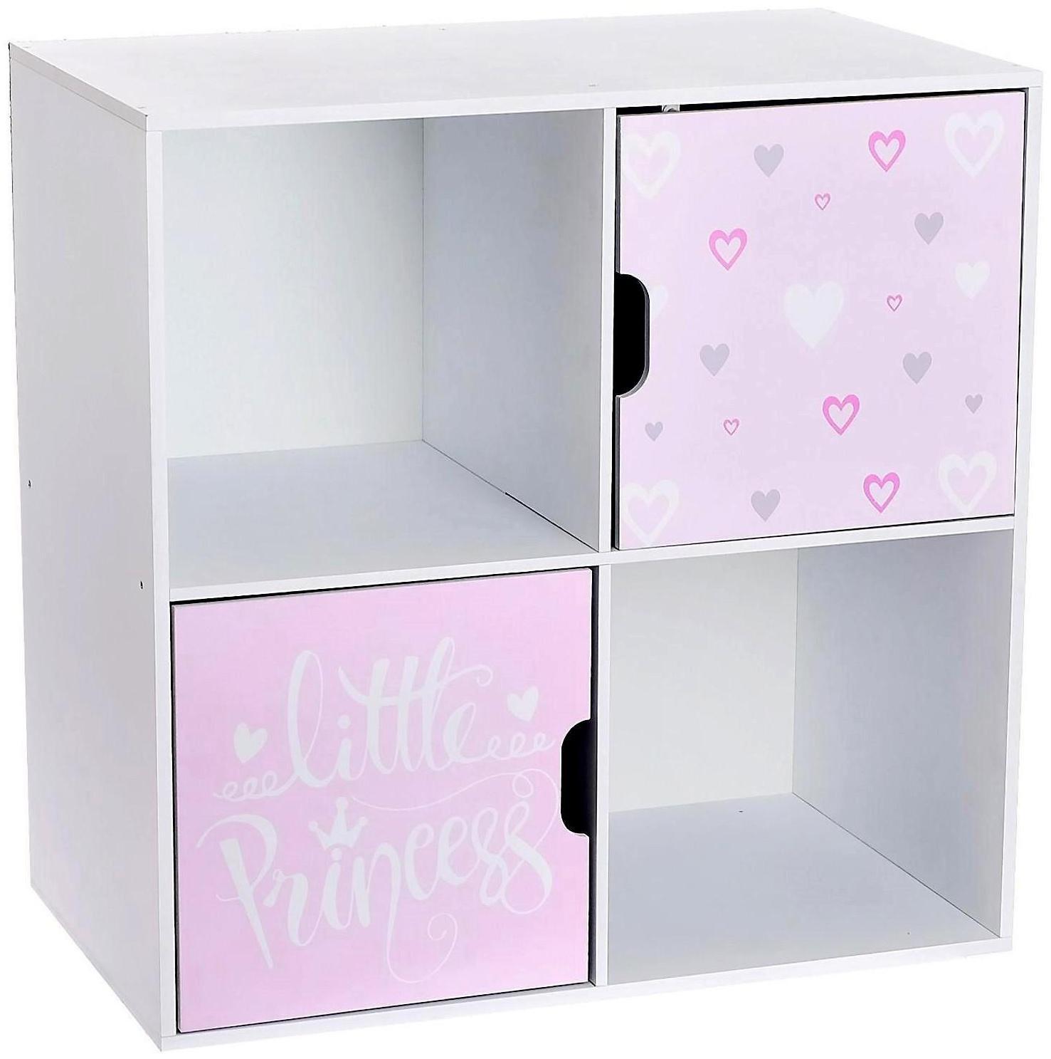 Стеллаж с дверцами Little Princess, 60 × 60 см, цвет белый