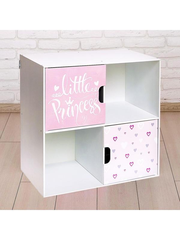 Стеллаж с дверцами Little Princess, 60 × 60 см, цвет белый