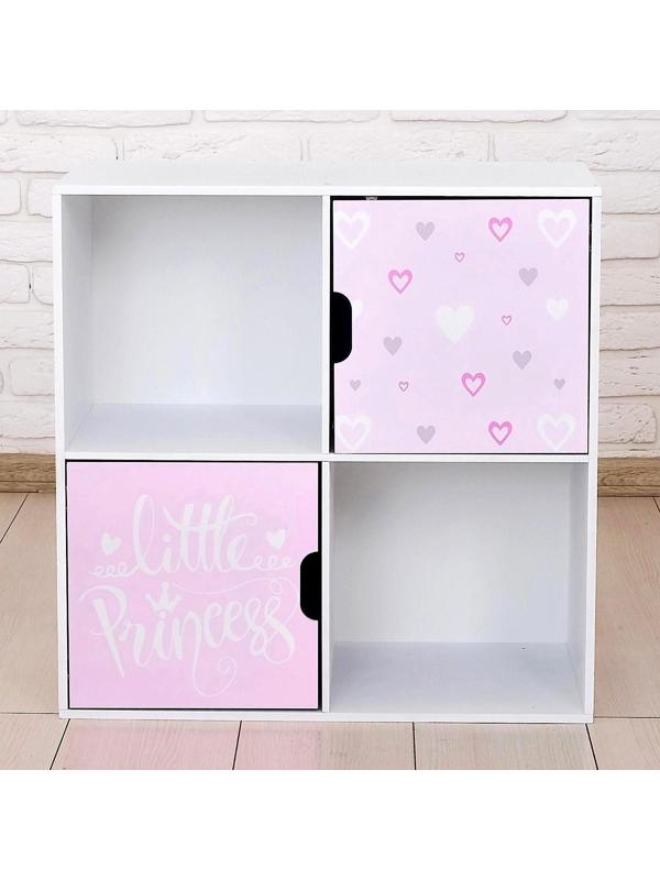 Стеллаж с дверцами Little Princess, 60 × 60 см, цвет белый