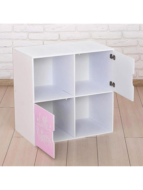Стеллаж с дверцами Little Princess, 60 × 60 см, цвет белый