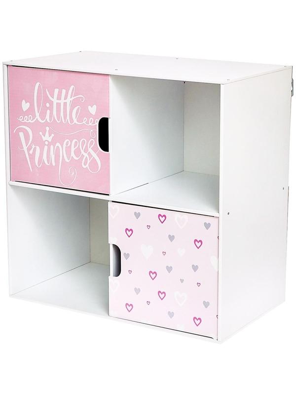 Стеллаж с дверцами Little Princess, 60 × 60 см, цвет белый