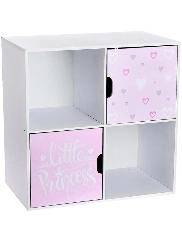 Стеллаж с дверцами Little Princess, 60 × 60 см, цвет белый