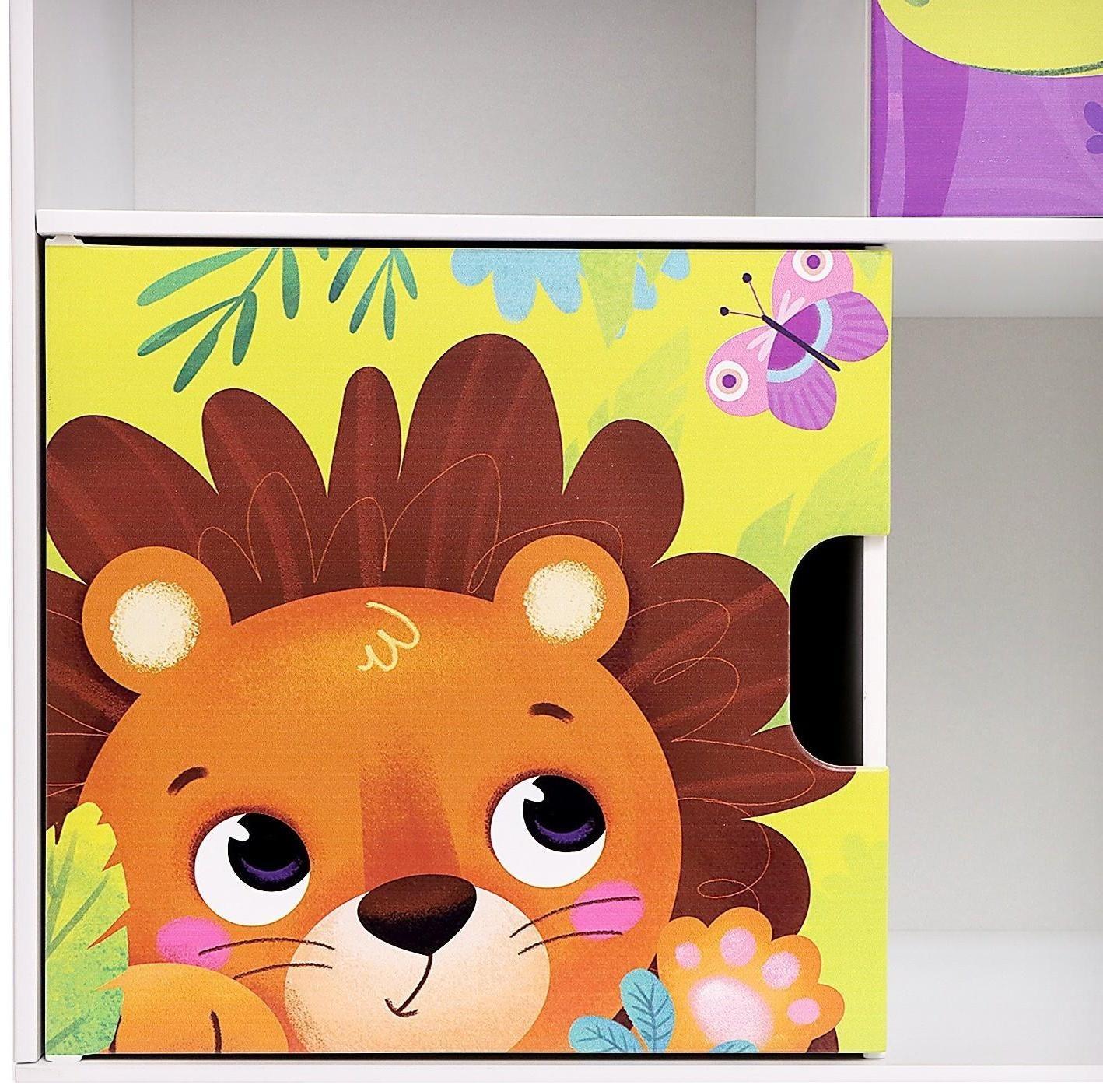 Стеллаж с дверцами «Весёлые животные», 60 × 60 см, цвет белый