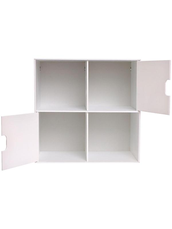 Стеллаж с дверцами «Весёлые животные», 60 × 60 см, цвет белый