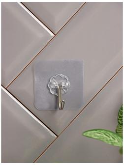 Крючок-наклейка, 6×6,5×2 см, цвет прозрачный