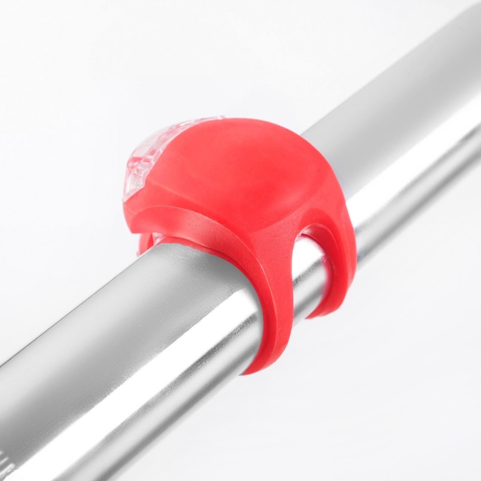 Фонарь велосипедный, водонепроницаемый, 2 LED, 80 лм, CR 1130, 3 режима, красный