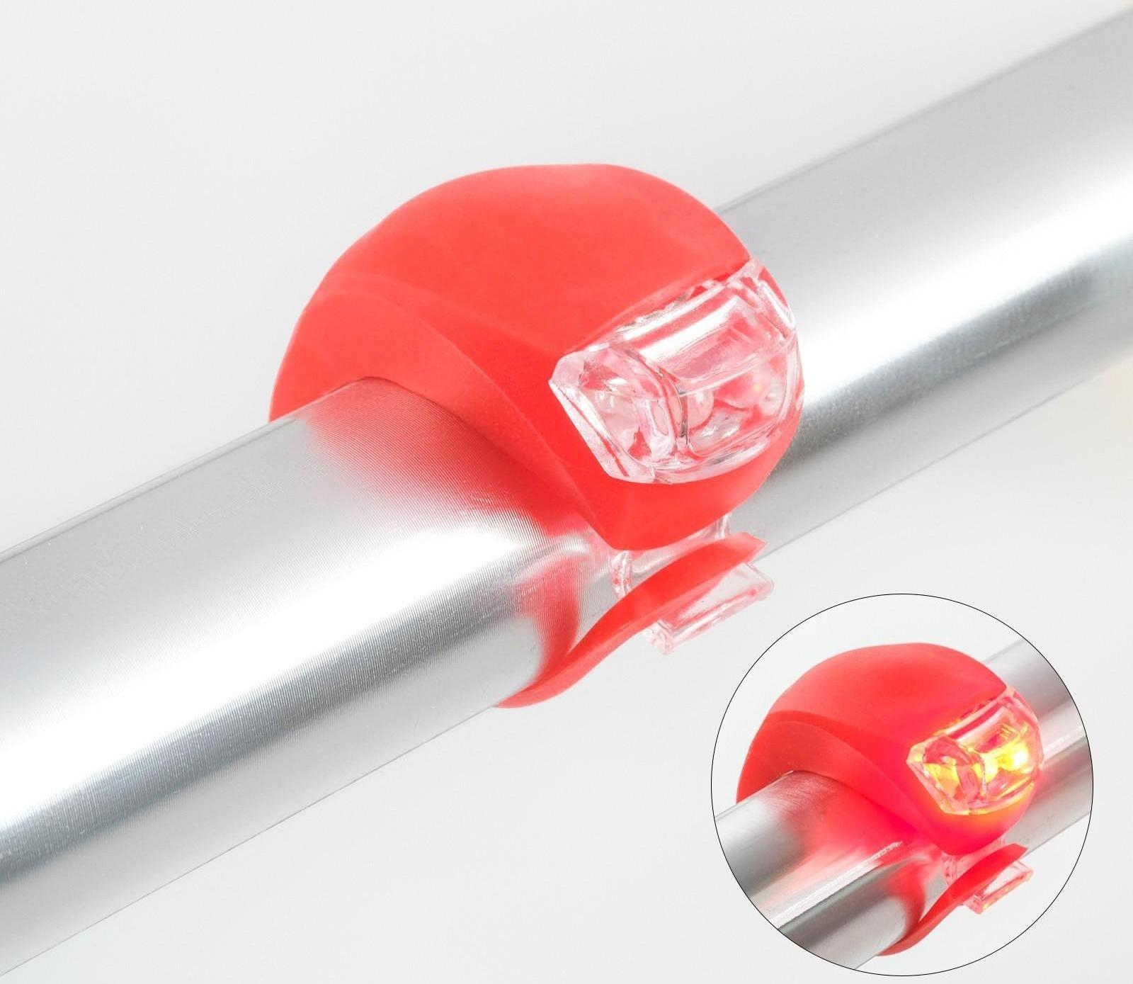 Фонарь велосипедный, водонепроницаемый, 2 LED, 80 лм, CR 1130, 3 режима, красный