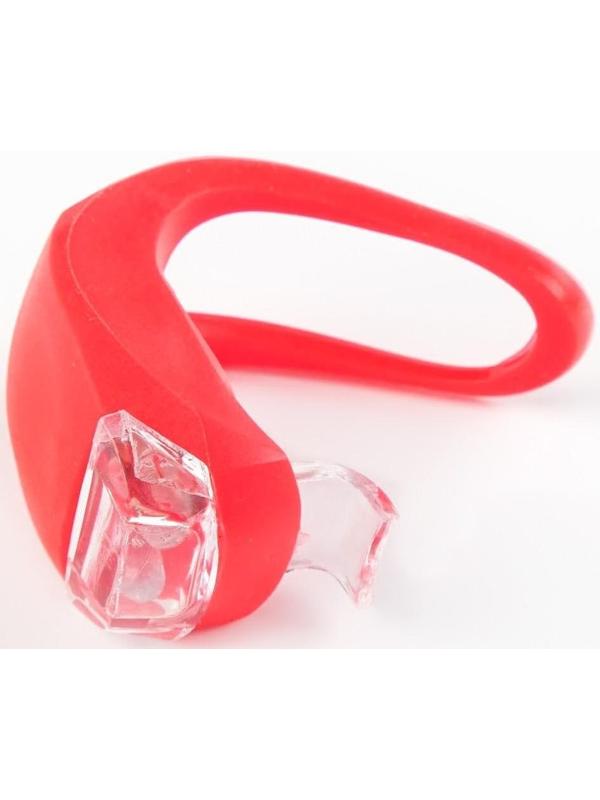 Фонарь велосипедный, водонепроницаемый, 2 LED, 80 лм, CR 1130, 3 режима, красный