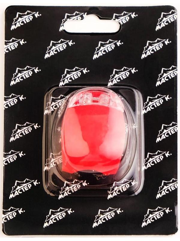 Фонарь велосипедный, водонепроницаемый, 2 LED, 80 лм, CR 1130, 3 режима, красный